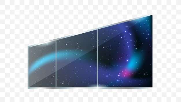 Вектор Окна с элементом дизайна векторного искусства синей галактики