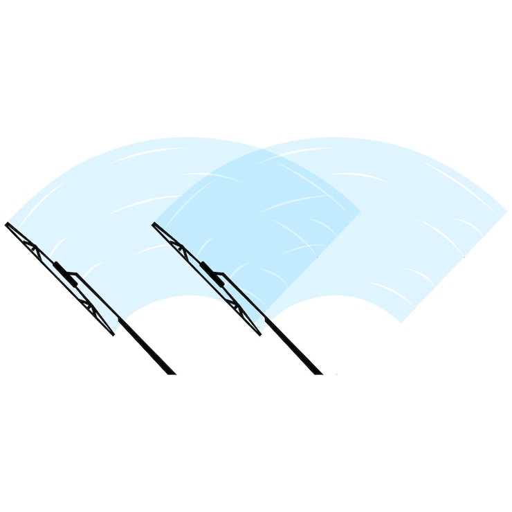 Vector windshield wipers clean the windshield car mirror isolated on white background vector illustration