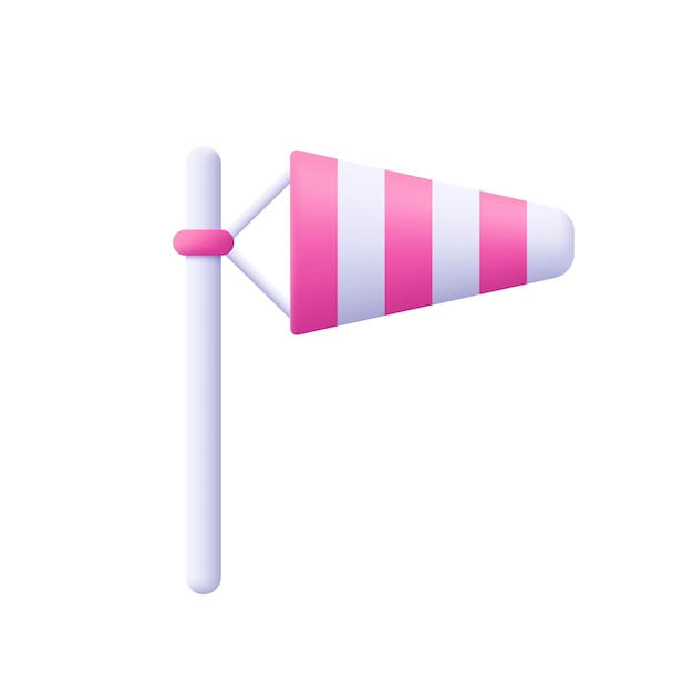 Vector windsock weather concept 3d vector icon cartoon minimal style