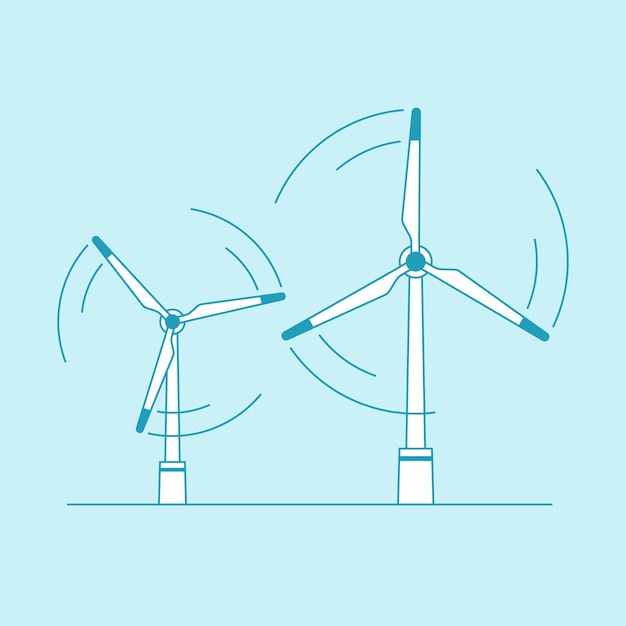 Vector windturbine illustratie in plat ontwerp