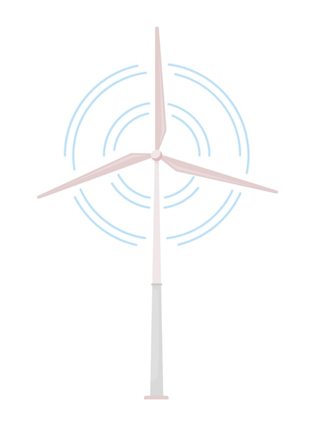 Windturbine semi egale kleur vector object