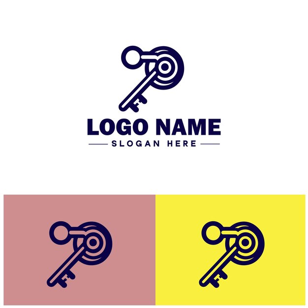 Vettore windup key icon clock key spring key winding key flat logo segno simbolo vettore modificabile