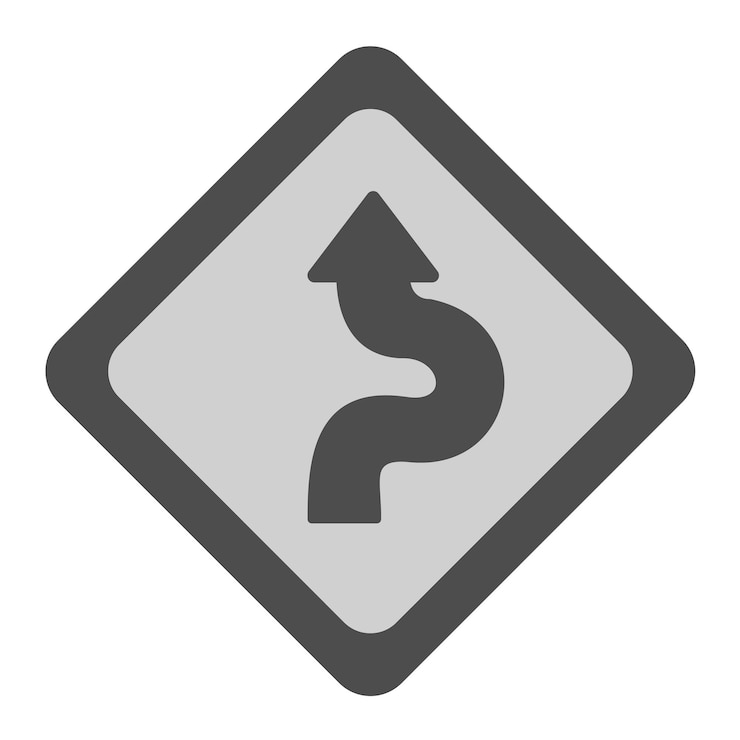 Vector windy road icon vector image can be used for map and navigation