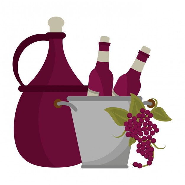 와인과 요리법 개념
