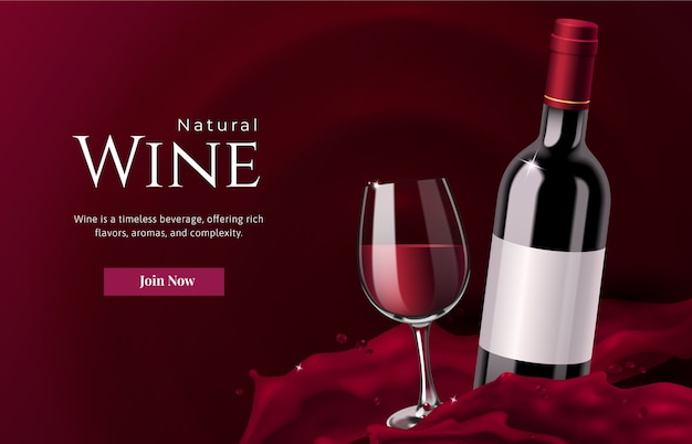 Wine banner in realistic style