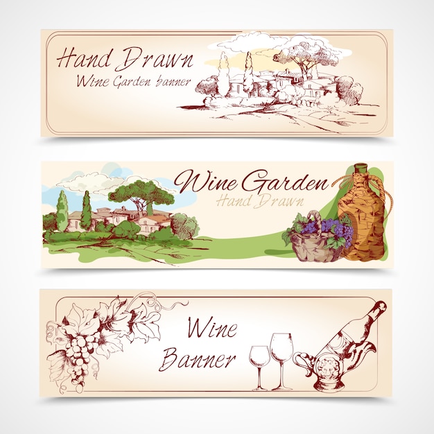 Vector wine banners set