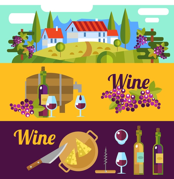 Vector wine banners