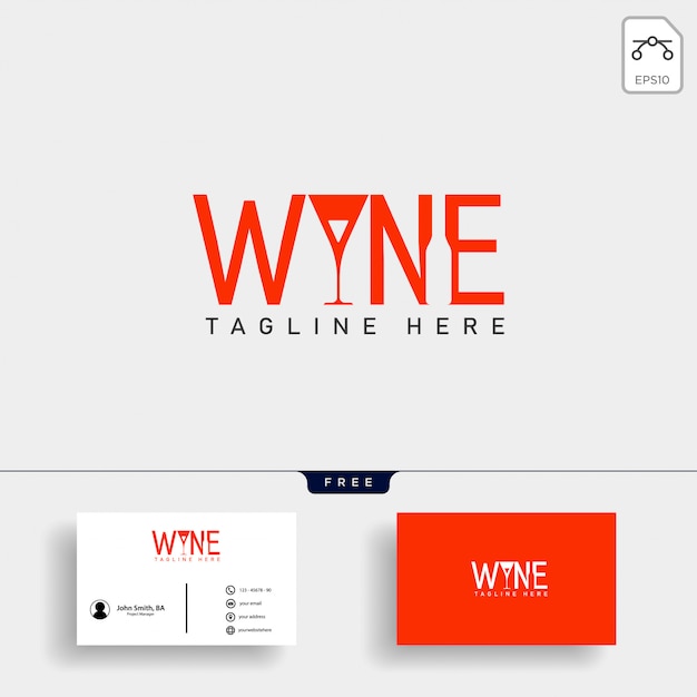 Wine and bar type logo template vector illustration