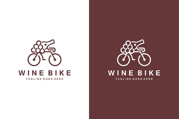 Wine bike logo and wine vector