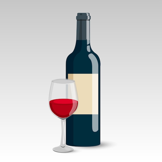 Vector wine bottle glass menu background. stock 4k vector.