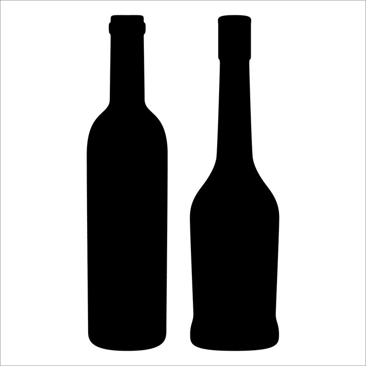 Wine Bottle and Glass Silhouette vector illustration