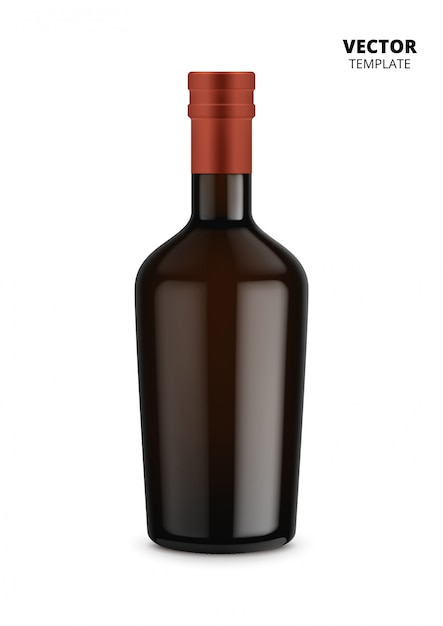 Vector wine bottle  isolated on white