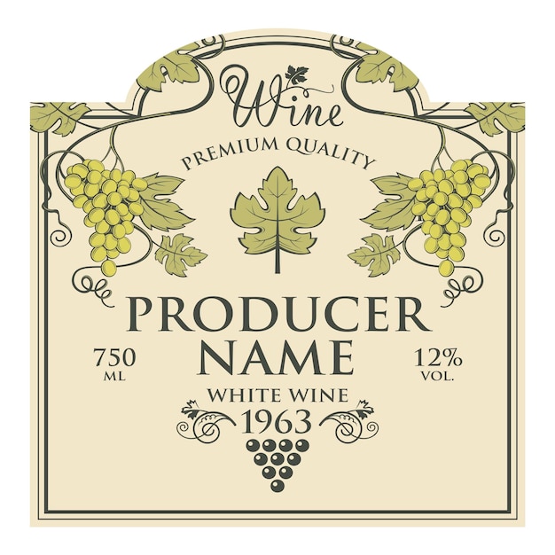 Vector wine bottle label