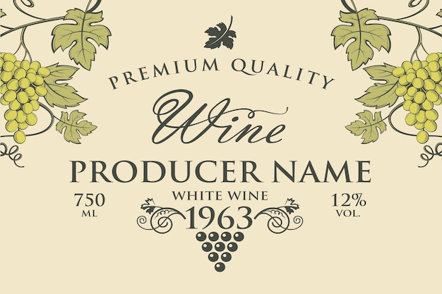 Vector wine bottle label