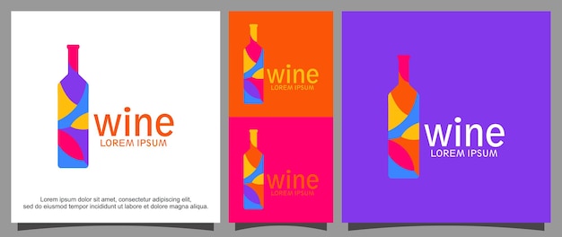 Wine bottle logo design template