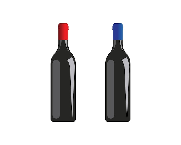 Vector wine bottle logo icon vector illustration design template
