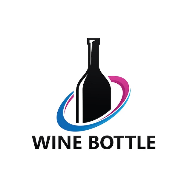 Wine bottle logo template design