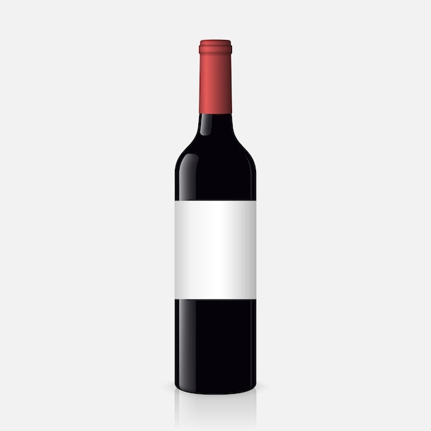 Vector wine bottle on white background