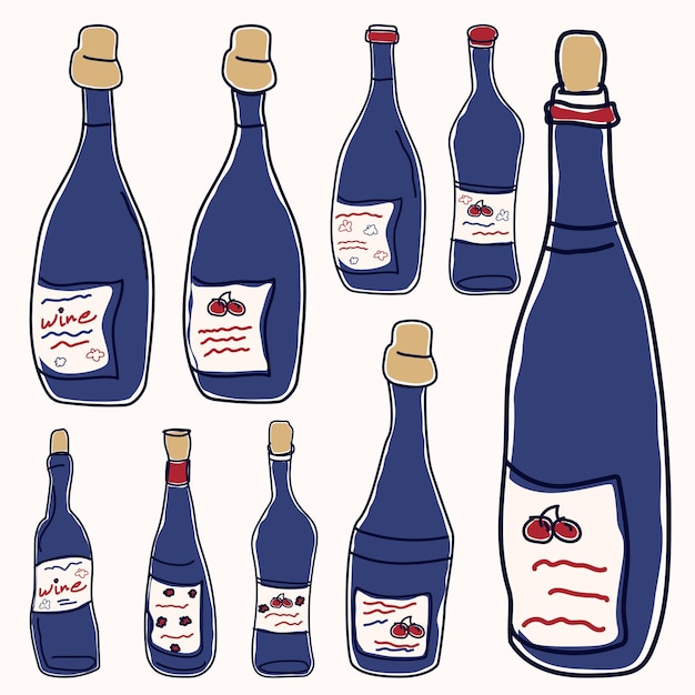 Vector wine bottle