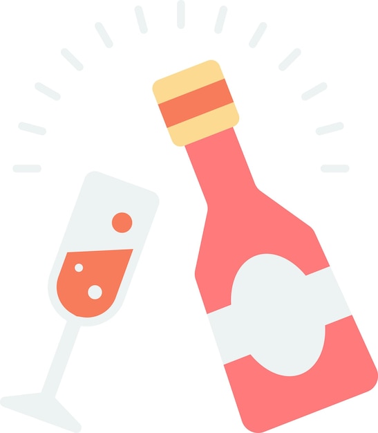 Wine bottles and glasses illustration in minimal style