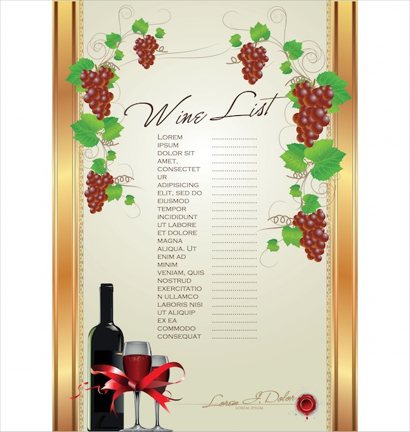 Wine card vector illustration