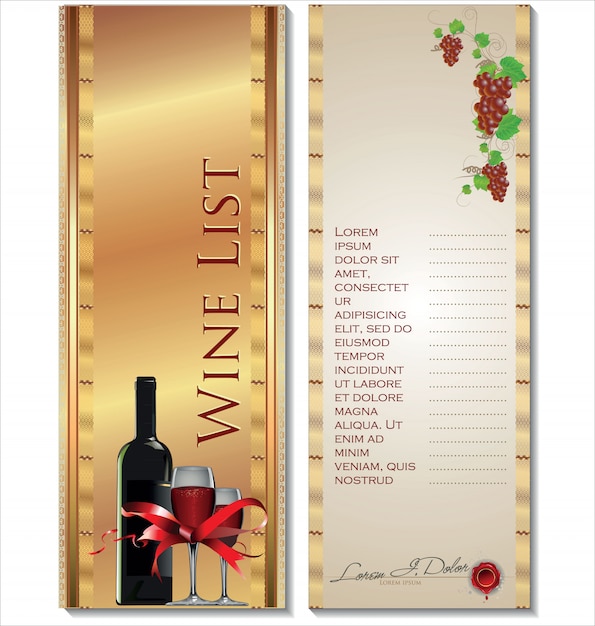 Wine card vector illustration