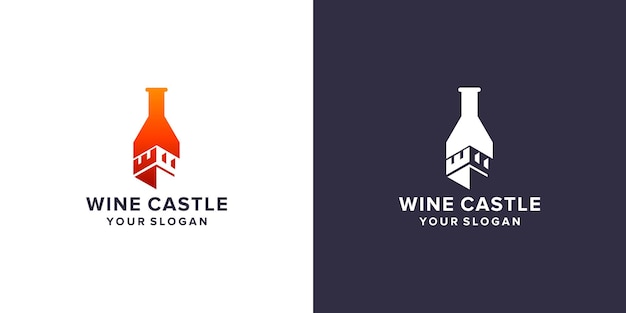 Modello di logo del castello di vino