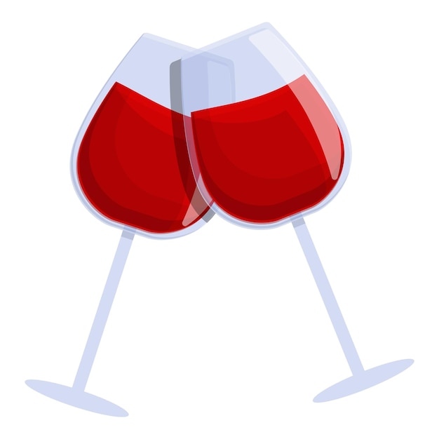 Wine cheers icon. Cartoon of wine cheers vector icon for web design isolated on white background