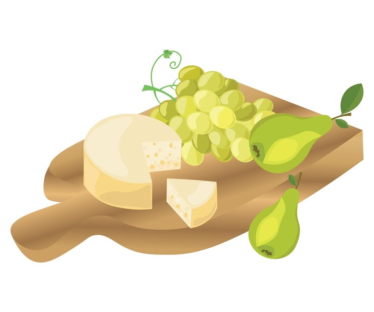 Vector wine and cheese 1