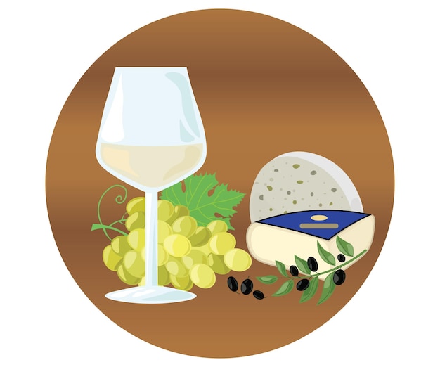 Vector wine and cheese 4