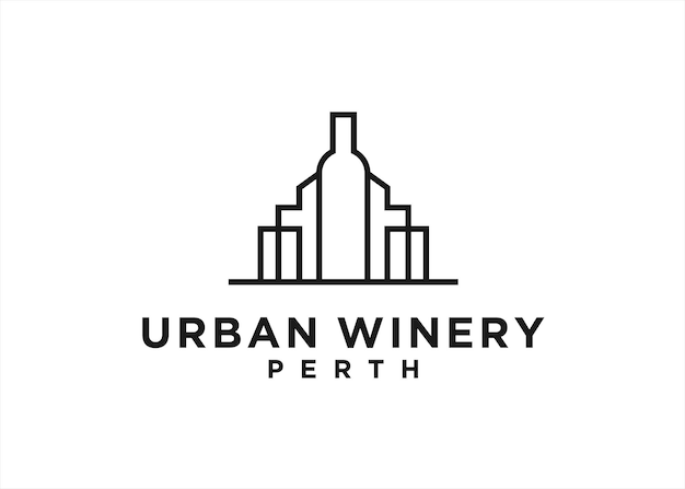 wine city logo design vector illustration
