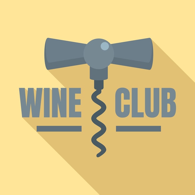Wine club corkscrew logo flat illustration of wine club corkscrew vector logo for web design