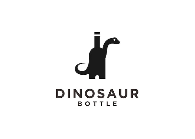 векторная иллюстрация дизайна логотипа винного динозавра