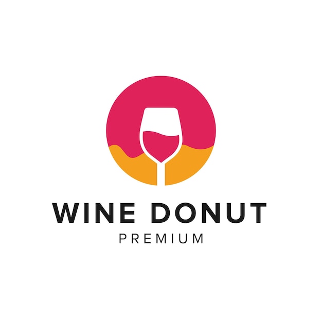 Vector wine donut logo vector icon illustration