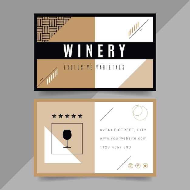 Wine double-sided horizontal business card