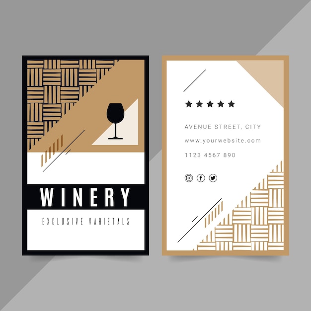 Wine double-sided vertical business card