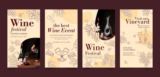 Wine festival instagram stories template