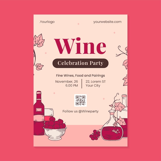 Vector wine festival template design