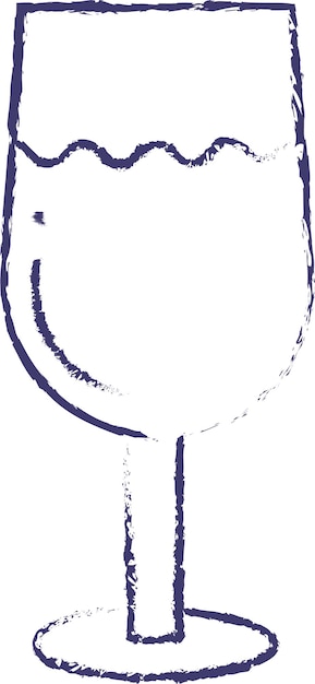 Wine glass hand drawn vector illustration