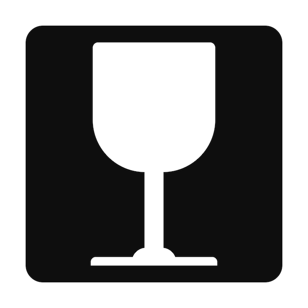 Vector wine glass icon isolated on white background