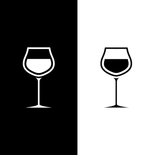 Wine Glass Icon Vector Design Template