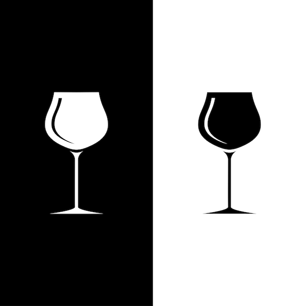 Wine Glass Icon Vector Design Template