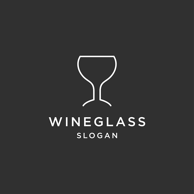 Modello di progettazione dell'icona del logo del bicchiere di vino