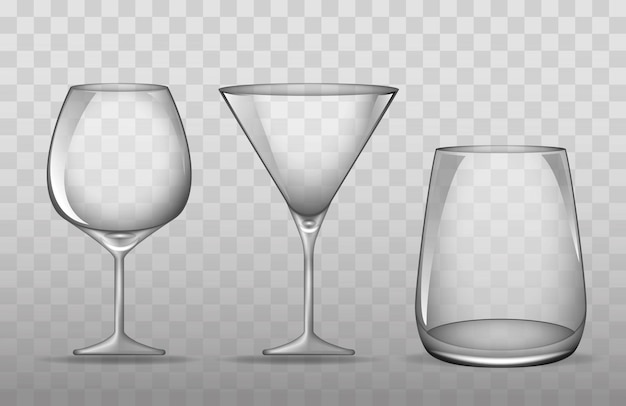 wine glass realistic isolated on white