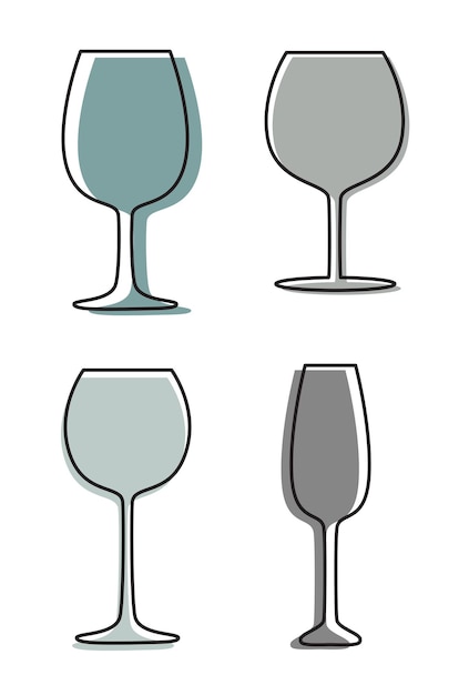 Wine Glass set free vector