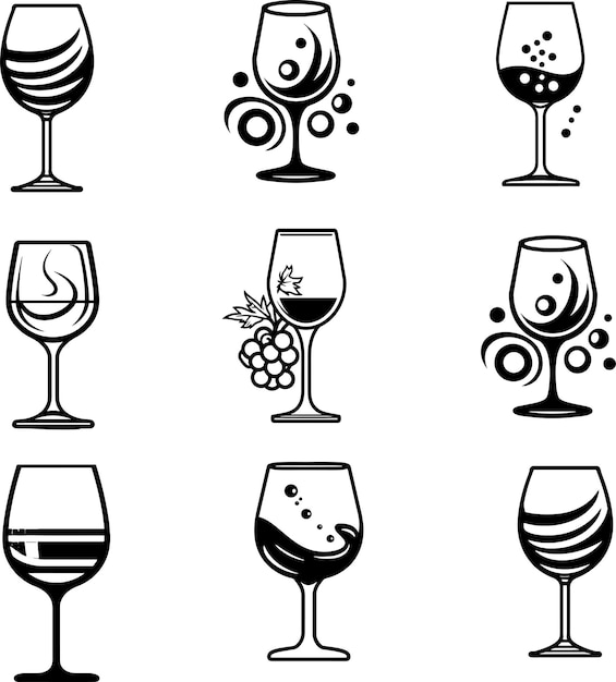 wine glass silhouette vector illustration