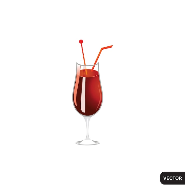 Vector wine glass on white background