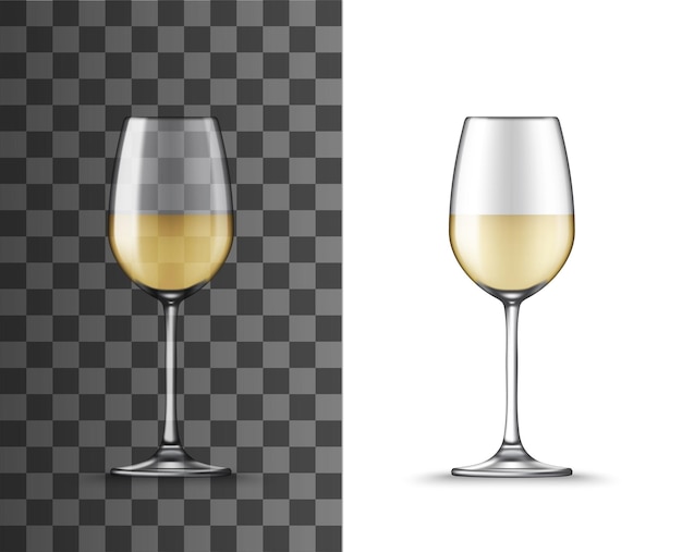 Bicchiere da vino vino bianco tazza isolata trasparente