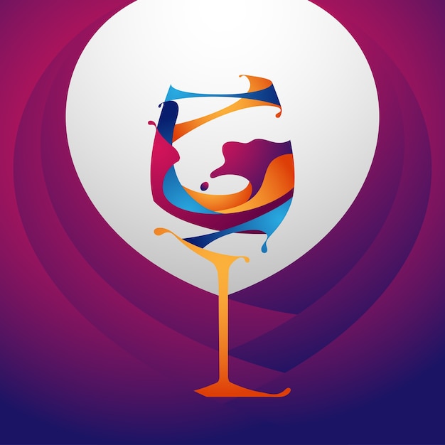 Vector wine glass