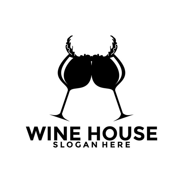 벡터 wine house 로고 바 및 레스토랑 로고 디자인 템플릿